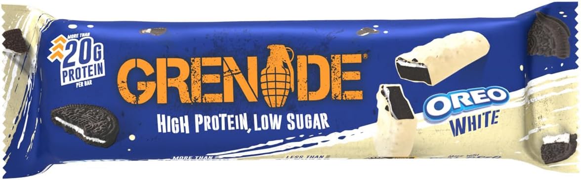 Grenade OREO White Protein Bar - High Protein, Low Sugar, 12 x 60 g