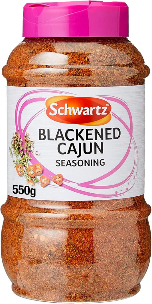 Schwartz Blackened Cajun Seasoning, Expertly Blended with Chilli Powder, Herbs and Spices, Smoky and Peppery Flavour, Versatile Ingredient, 550g