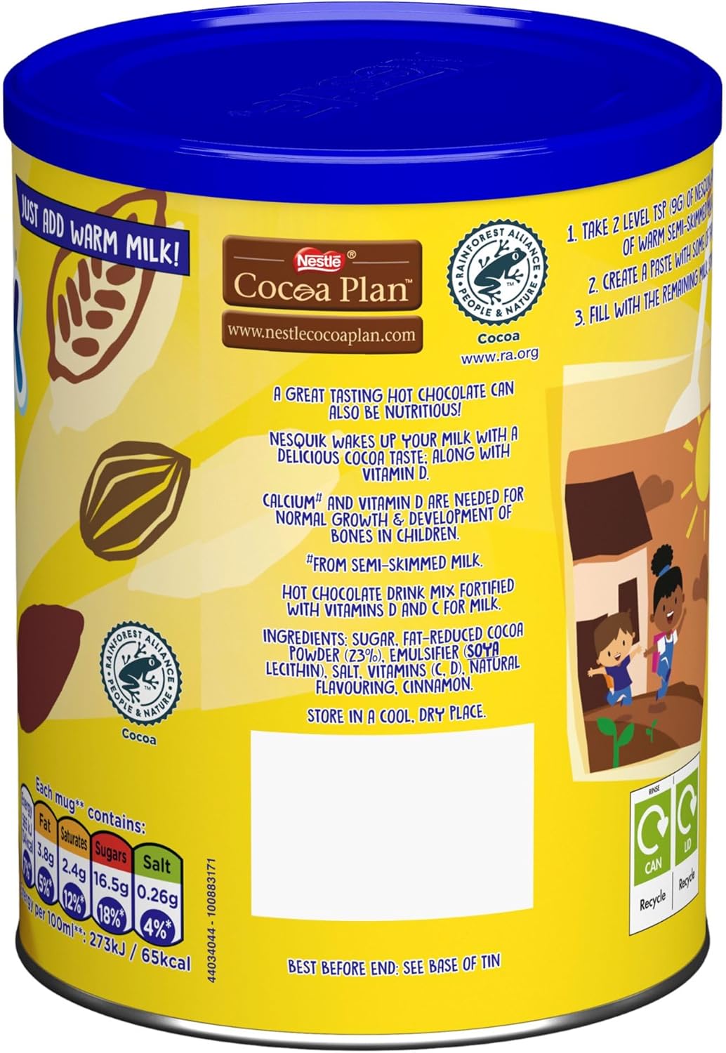 Nesquik Hot Chocolate Drink Mix Powder, 400 g Tin (Pack of 1)