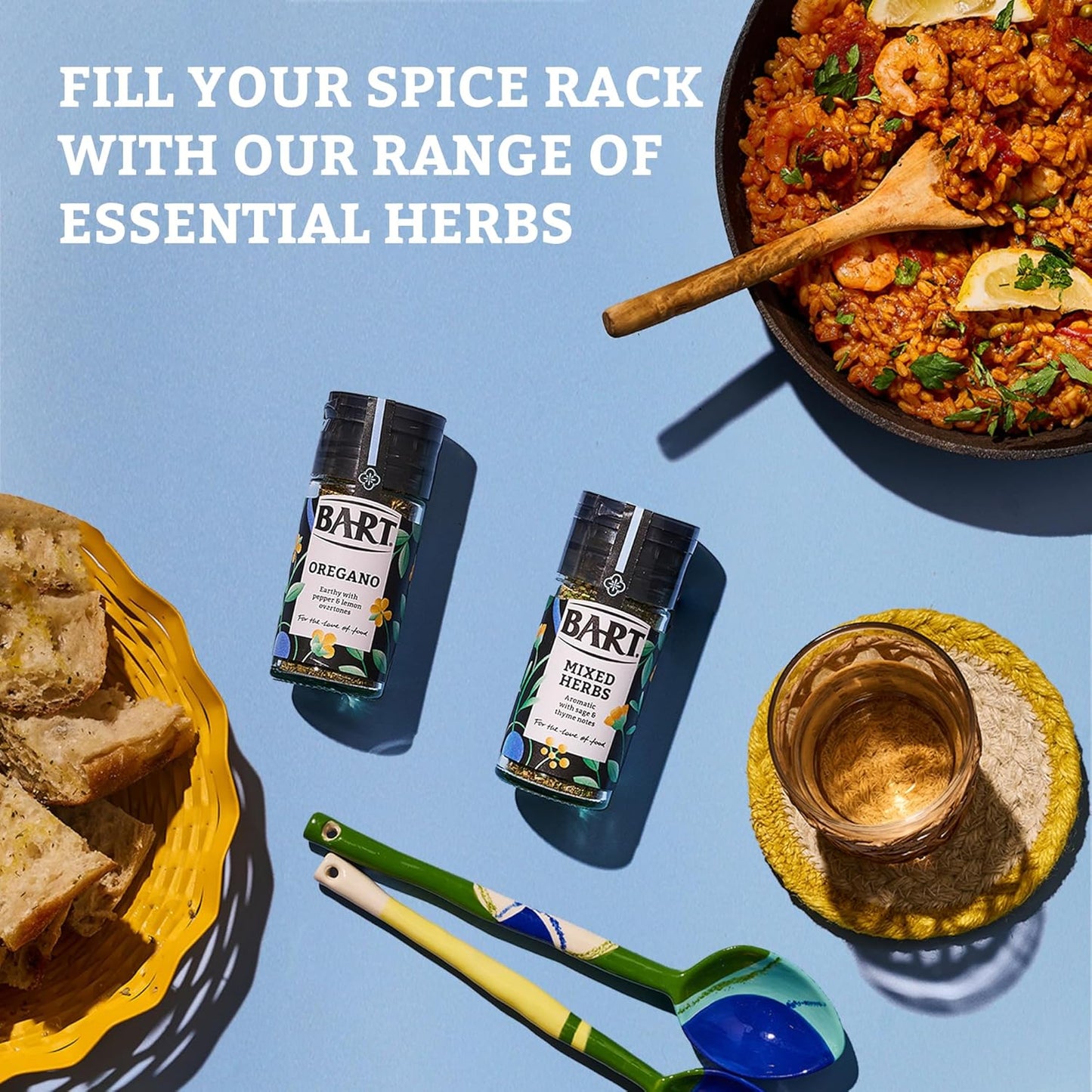 BART Essential Herbs Bundle - Including Thyme, Oregano, Basil, Parsley, Mixed Herbs & Tarragon - Essential Seasoning Kit (Bulk Buy Pack of 6)